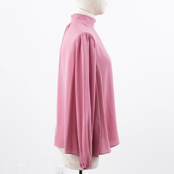Robert Rodriguez Top M Silk High Neck Blouse Pink NWT - Picture 5 of 12